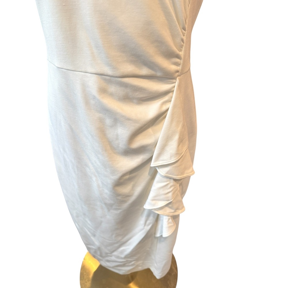 J. McLaughlin Olivia Dress Ivory White Ruffle Sheath S NWT Graduation Bride - Picture 5 of 8